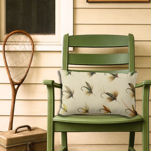 Fischer Fischen Forellen Fliegen Aquarellwurftroll Lendenkissen (Von Creator hochgeladen)