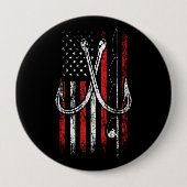 Fischer - Fischerei - Amerikanische Flagge - Fisch Button (Vorderseite)