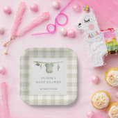Fischer-Fischerei-Gingham-Baby-Shower-Party Pappteller (Party)