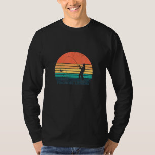 Fischer Fischfang Hobby mit Sonne Vintag im Hinter T-Shirt