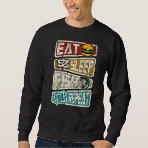 Fischer Funny Fishing Fish Sleep Fish Repeat Angl Sweatshirt