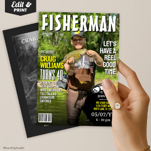 Fischer-Geburtstags-Einladung, Fischerei-Magazin Einladung