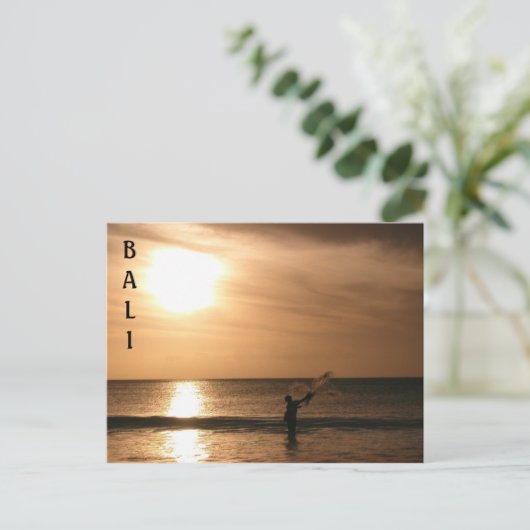 Fischer gegen Sunset Postkarte (Stehend Vorderseite)