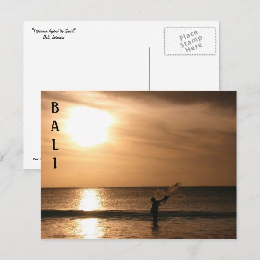 Fischer gegen Sunset Postkarte (Vorne/Hinten)