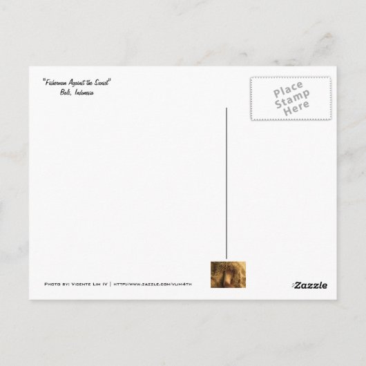 Fischer gegen Sunset Postkarte (Rückseite)
