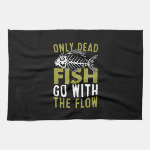 Fischer-Geschenk Fische folgen dem Fluss Geschirrtuch