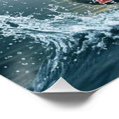 Fischer großer Fischfang Angeln Poster (Ecke)