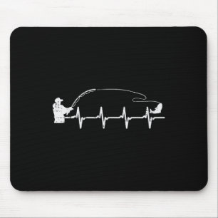 Fischer Herzschlag Angeln Männer Jungen Kinder W Mousepad