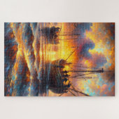 Fischer holen bei Sunset ab Puzzle (Horizontal)