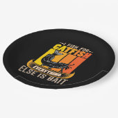 Fischer I fischen Fisch Pappteller (Schrägansicht)