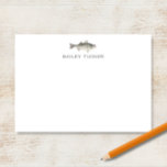 Fischer im Freien Individuelle Name Mitteilungskarte<br><div class="desc">Dieses Design verfügt über einen Aquarellbass gestreift Bass Fisch mit Platz für einen Namen/Text unten. Klicken Sie auf die Schaltfläche Anpassen, wenn Sie die Designelemente anpassen und/oder den Text weiter verändern möchten! Variationen dieses Designs, zusätzliche Farben sowie koordinierende Produkte sind in unserem Shop, zazzle.com/store/doodlelulu verfügbar. Kontaktieren Sie uns, wenn Sie...</div>