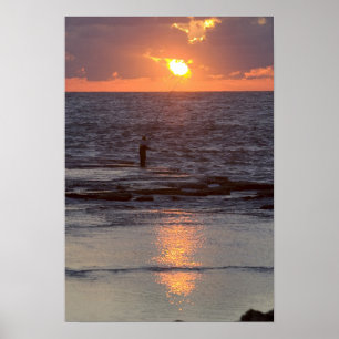 Fischer in Byblos bei Sonnenuntergang, Libanon Poster