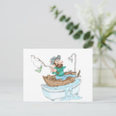 Fischer in einer Badewanne Postkarte (Stehend Vorderseite)