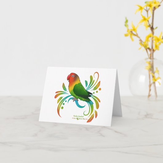 Fischer Lovebird Karte (Gelbe Blume)