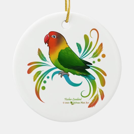 Fischer Lovebird Keramik Ornament (Vorne)