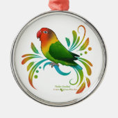 Fischer Lovebird Ornament Aus Metall (Vorne)