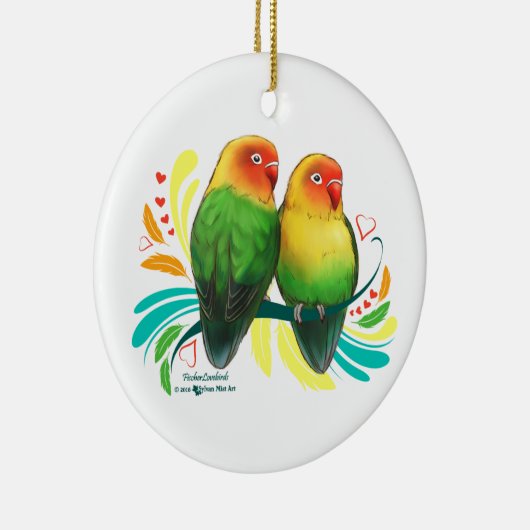 Fischer Lovebirds Keramikornament (Rechts)