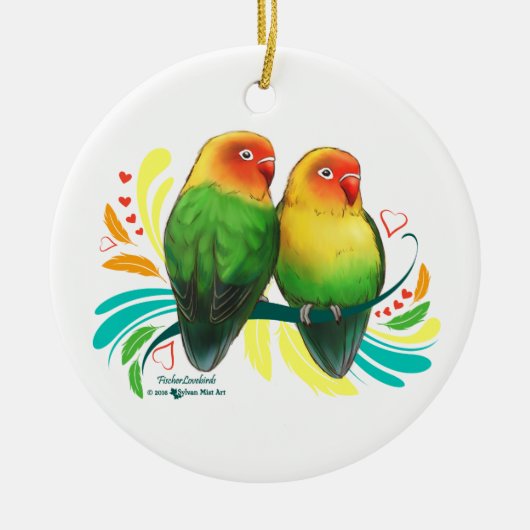 Fischer Lovebirds Keramikornament (Vorne)