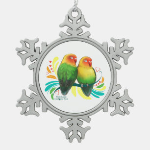 Fischer Lovebirds Schneeflocken Zinn-Ornament
