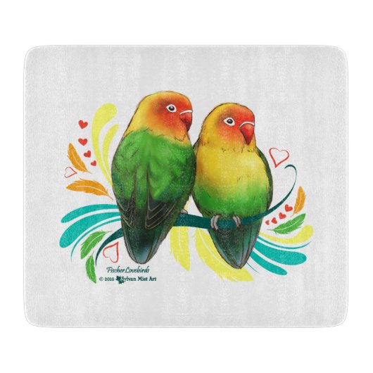 Fischer Lovebirds Schneidebrett (Vorderseite)