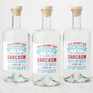 Fischer Lustiger Sarkasmus Neuheit Humor Geschenk Alkoholflaschenetikett