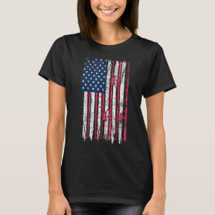 Fischer Männer Wir Flagge Patriotisch Angeln Hobby T-Shirt