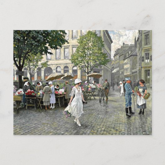 Fischer - Markttag in Hojbro Plads, Kopenhagen, Postkarte (Vorderseite)