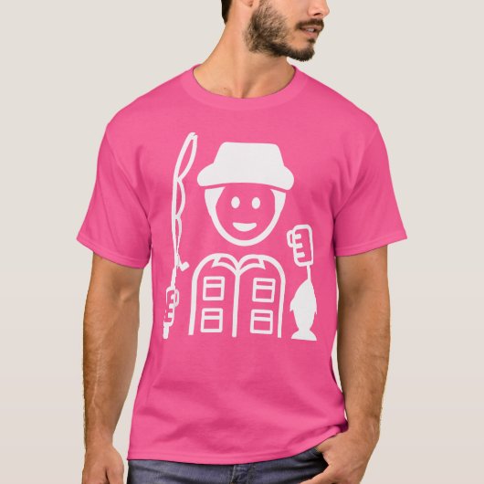 Fischer mit Fang und Fisch T-Shirt (Vorderseite)