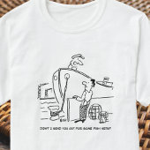 Fischer mit Fishnets Cartoon T-Shirt