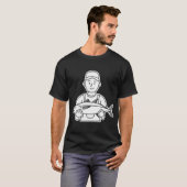 Fischer mit Handschuhen hält Thunfisch T-Shirt (Vorne ganz)