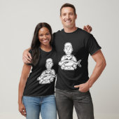 Fischer mit Handschuhen hält Thunfisch T-Shirt (Unisex)