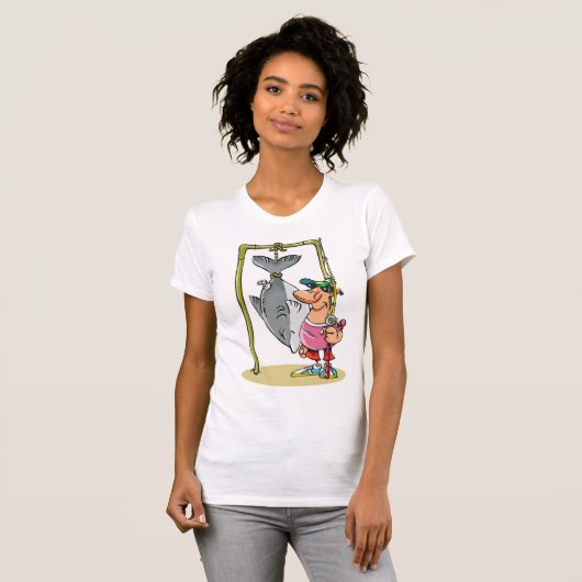 Fischer mit ihrem Fang Womens T - Shirt (Vorne ganz)