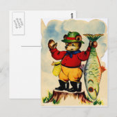 Fischer mit seinem Fang des Tages Postkarte (Vorne/Hinten)