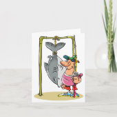 Fischer mit seinen Mitteilungskarten (Vorderseite)