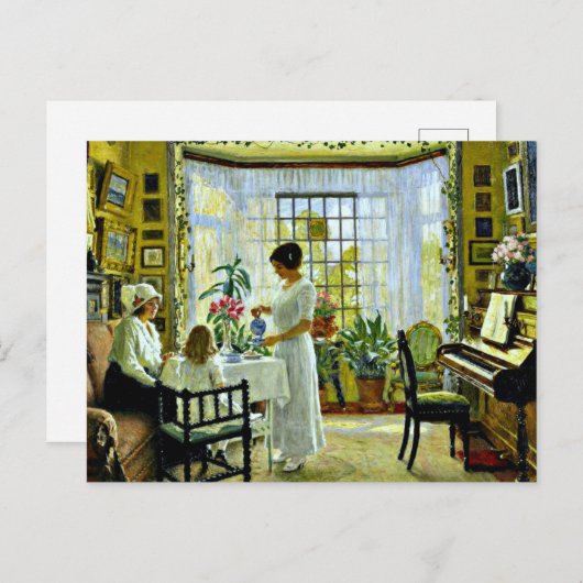 Fischer - Nachmittagstee Postkarte (Vorne/Hinten)