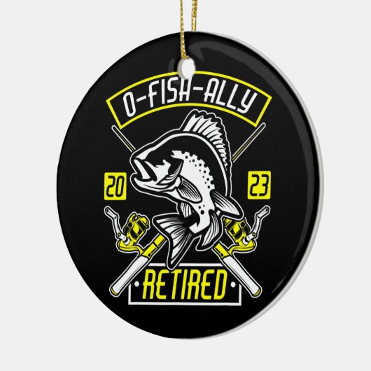Fischer oder Fischverbündete Fischer 2023 Fischfan Keramik Ornament (Links)