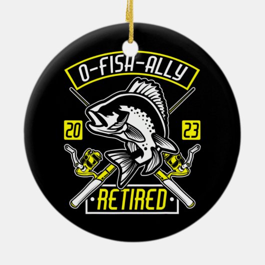 Fischer oder Fischverbündete Fischer 2023 Fischfan Keramik Ornament (Hinten)