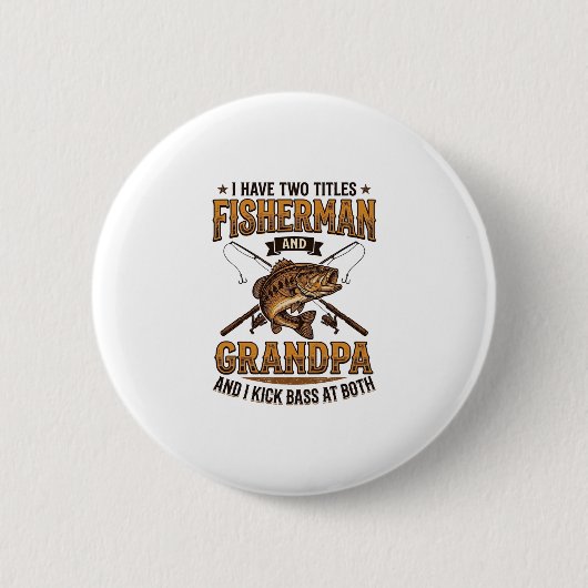 Fischer-Opa Vintage-Gravur-Angler-Shirt_ Button (Vorderseite)