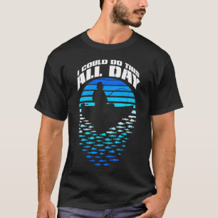 Fischer Papa den ganzen Tag Fischen Lustig Retro V T-Shirt