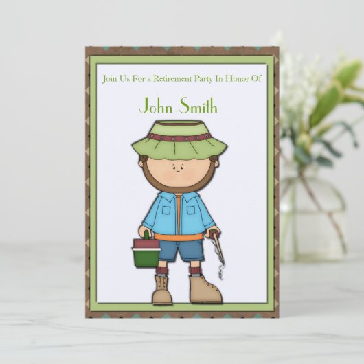 Fischer-Ruhestand Einladung (Stehend Vorderseite)