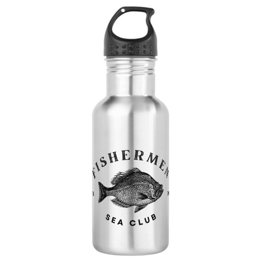 Fischer-See-Club Edelstahlflasche (Vorderseite)