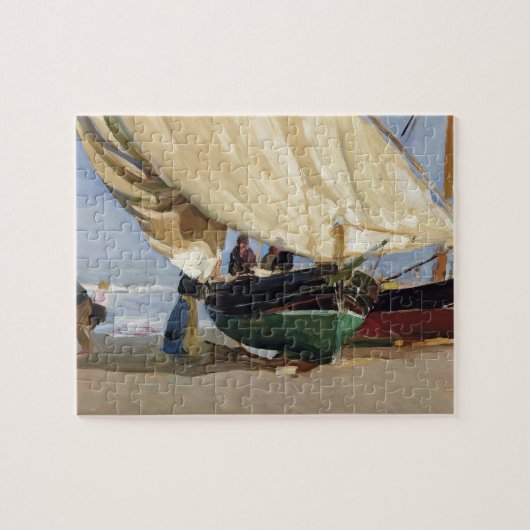 Fischer setzten Boot, Valencia - Joaquín Sorolla Puzzle (Horizontal)