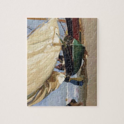 Fischer setzten Boot, Valencia - Joaquín Sorolla Puzzle (Vertikal)