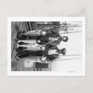 Fischer und Lachs auf Docks, Washington Postkarte