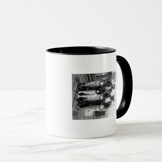 Fischer und Lachs auf Docks, Washington Tasse (VorderseiteRechts)