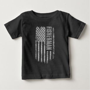 Fischer USA-Flagge mit abgenutztem Design Baby T-shirt