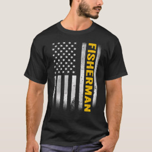 Fischer-Vater Amerikanische Flagge, Vintage USA Fi T-Shirt