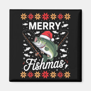 Fischer Weihnachten Feiertag Frohe Fischweihnachte Magnet