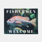 Fischer Willkommen buntes Rockfish-Foto Fußmatte (Vorderseite)