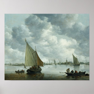 Fischerboot 1655 in einer Estuar Poster